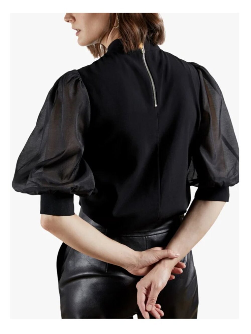 Ted Baker Micaeli Organza Puff Sleeve Top - Picture 6 of 16